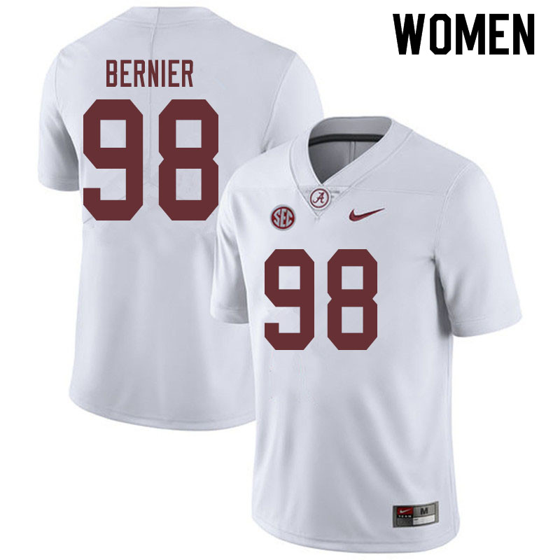 Women #98 Mike Bernier Alabama Crimson Tide College Football Jerseys Sale-White